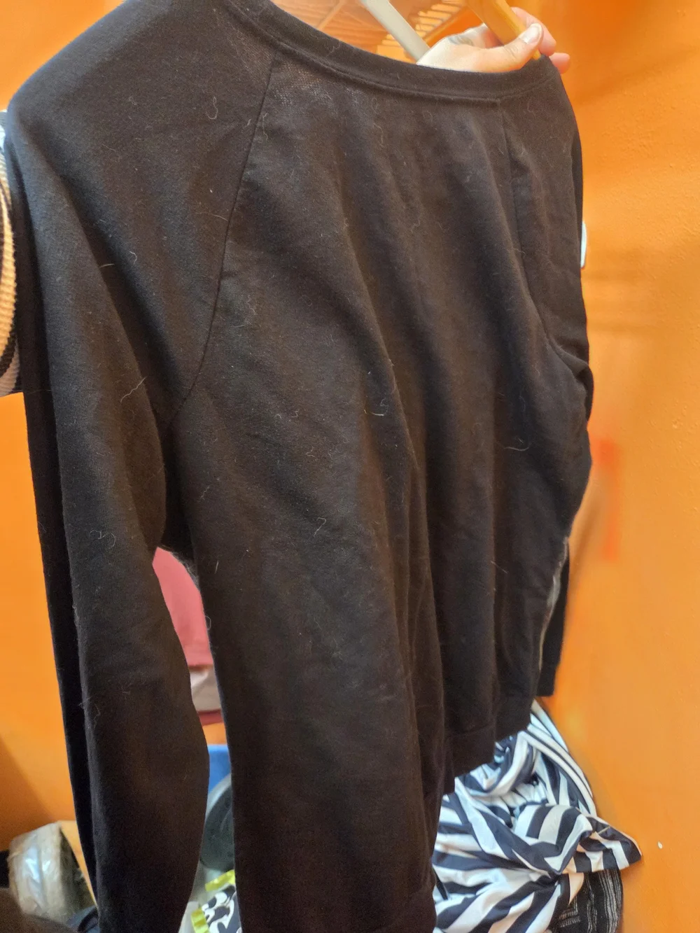 Studio Ghibli Totoro Rain Scene Womens Long-Sleeve Tee - Black Raglan crewneck - Picture 4 of 4